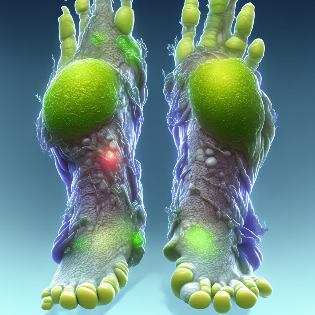 Other specified disorders of synovium, right ankle and foot digital illustration