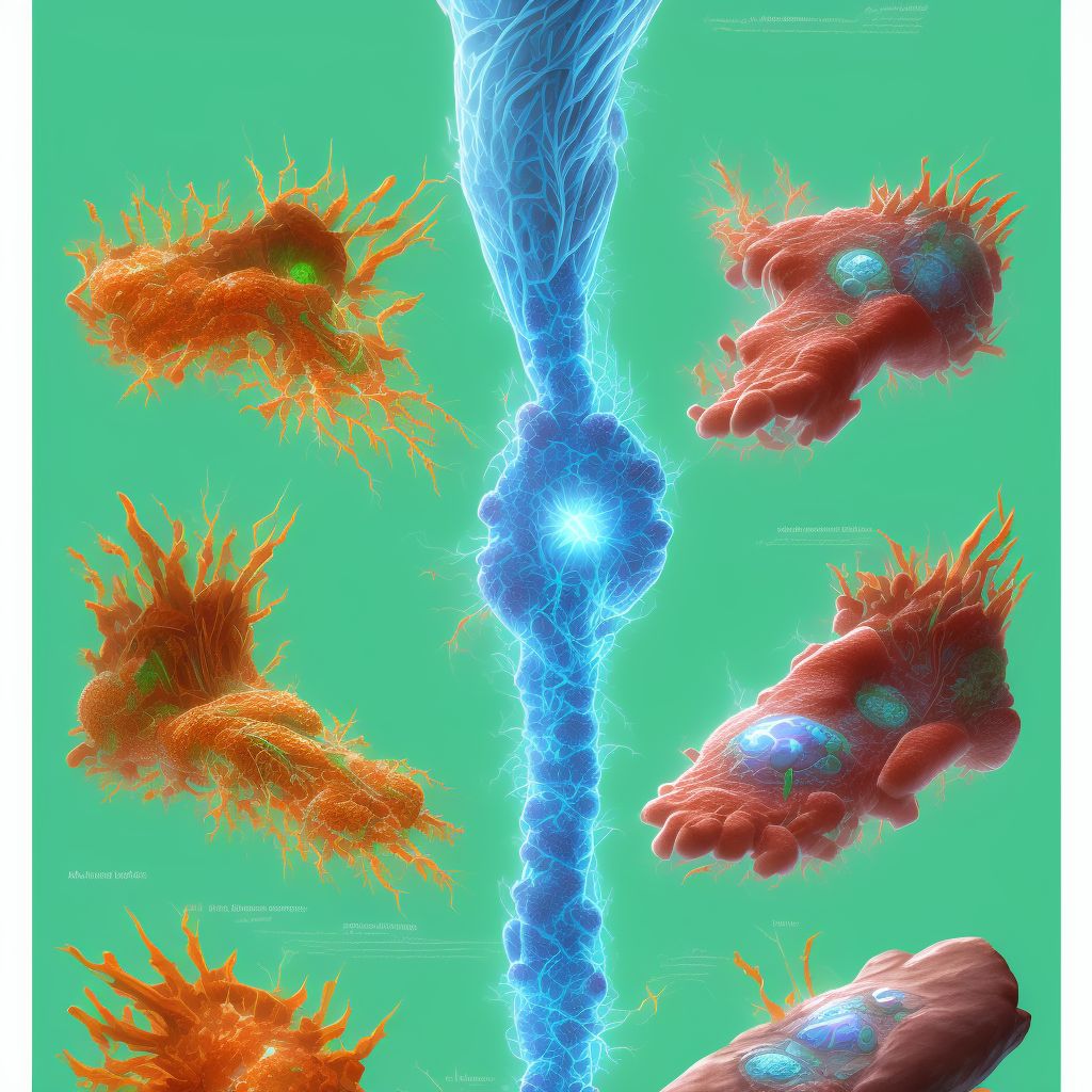 Other specified disorders of tendon, left ankle and foot digital illustration