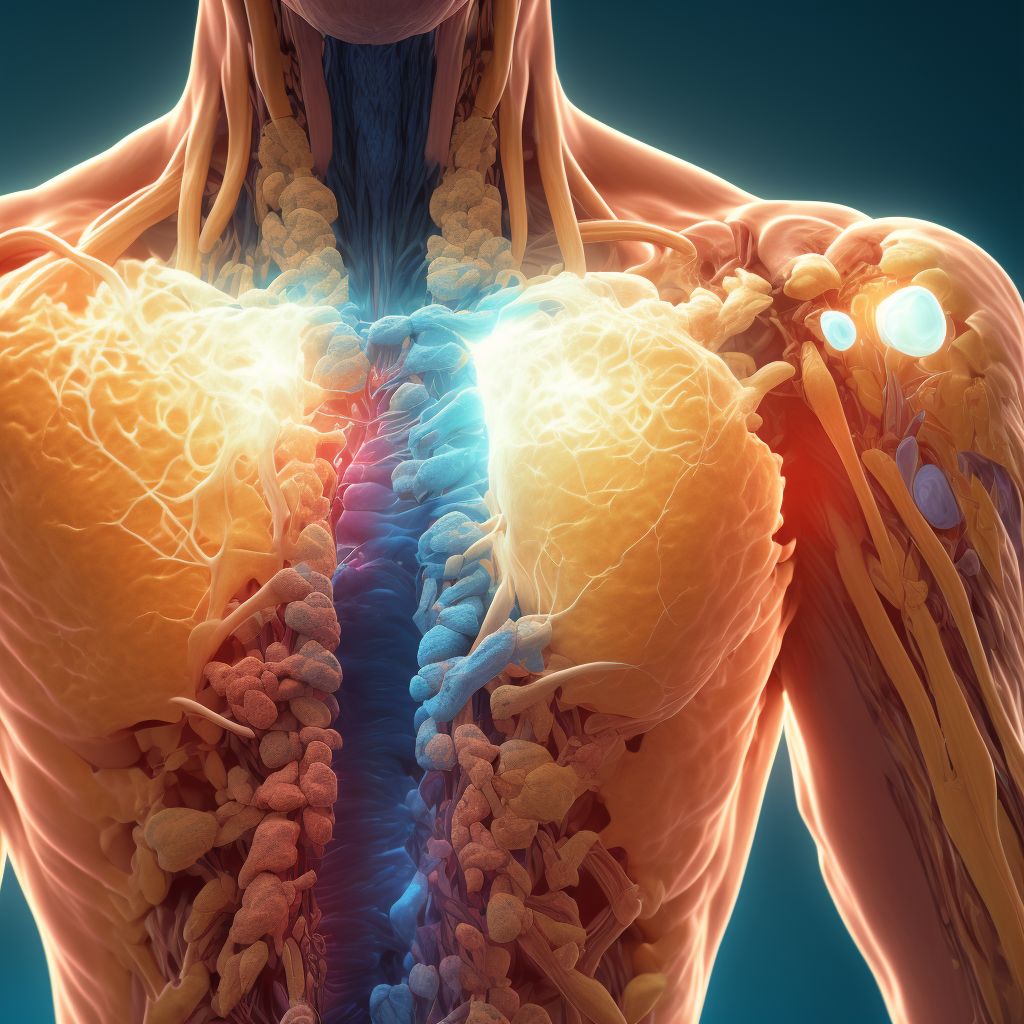 Unspecified soft tissue disorder related to use, overuse and pressure, right shoulder digital illustration