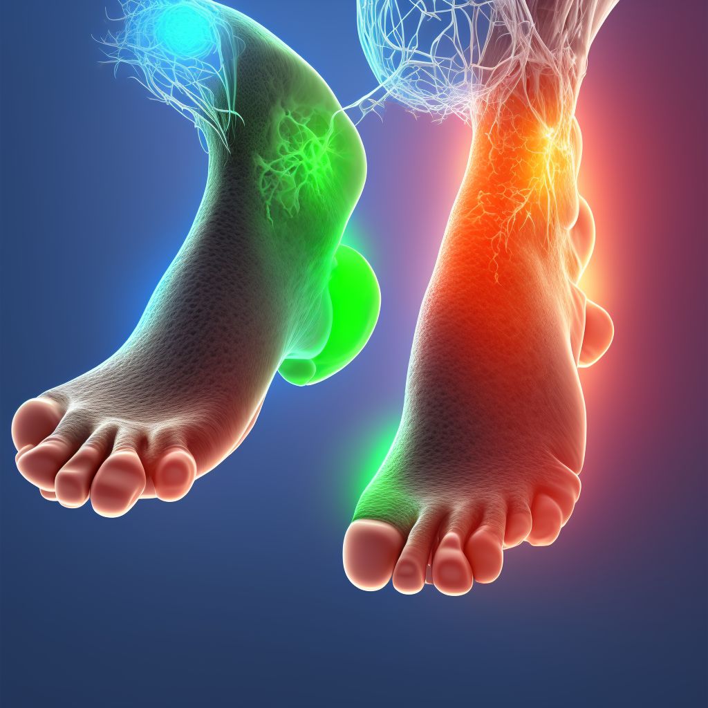 Abscess of bursa, right ankle and foot digital illustration