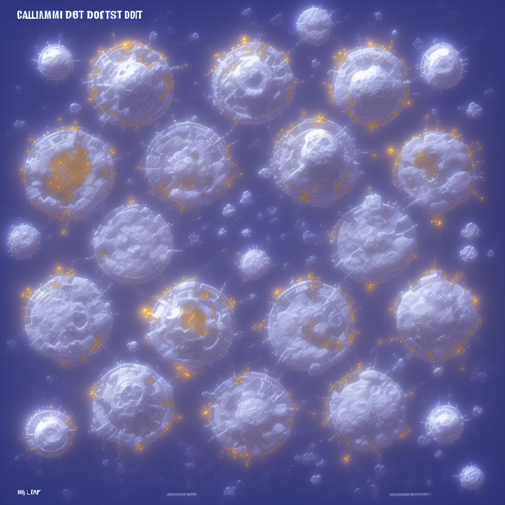 Calcium deposit in bursa, left hand digital illustration