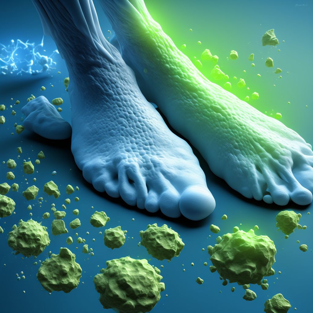 Calcium deposit in bursa, unspecified ankle and foot digital illustration