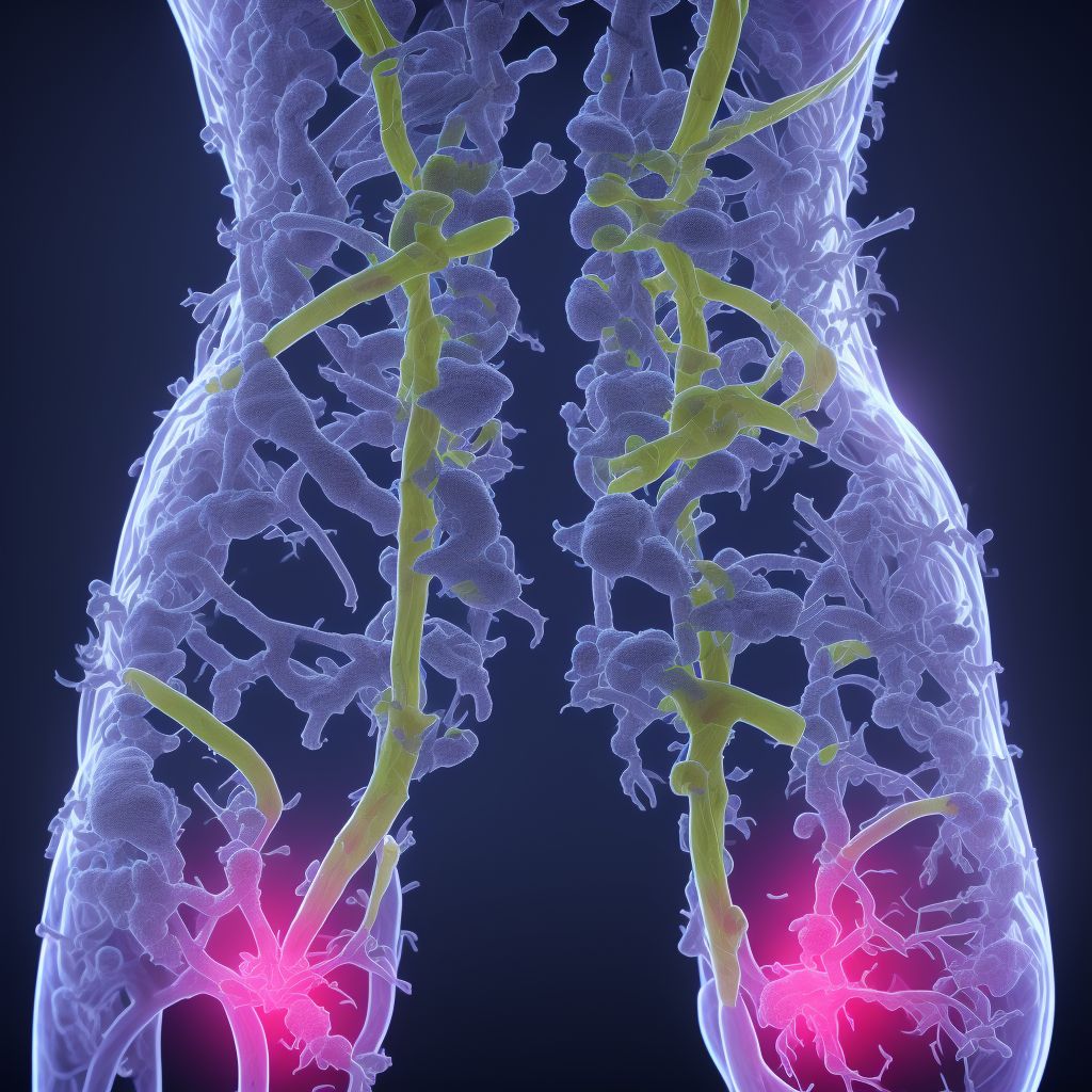 Psoas tendinitis, left hip digital illustration