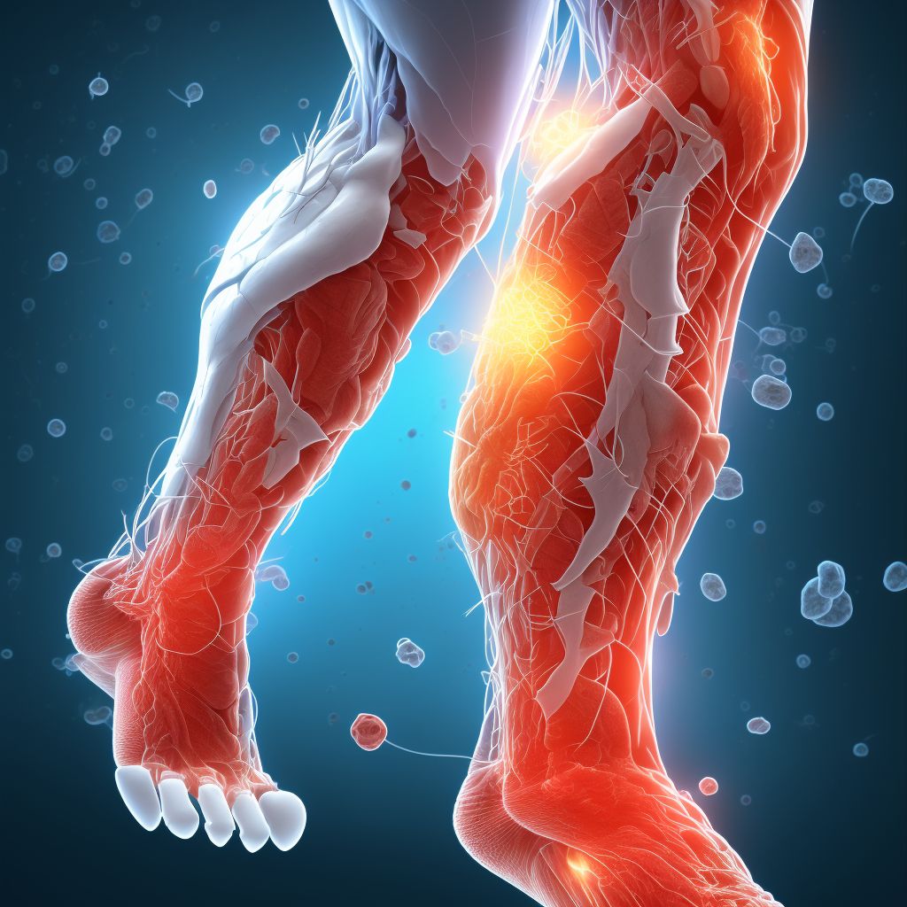 Peroneal tendinitis, left leg digital illustration