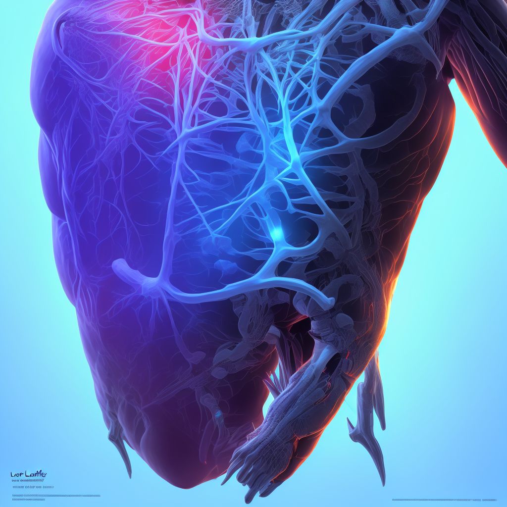 Lateral epicondylitis, right elbow digital illustration