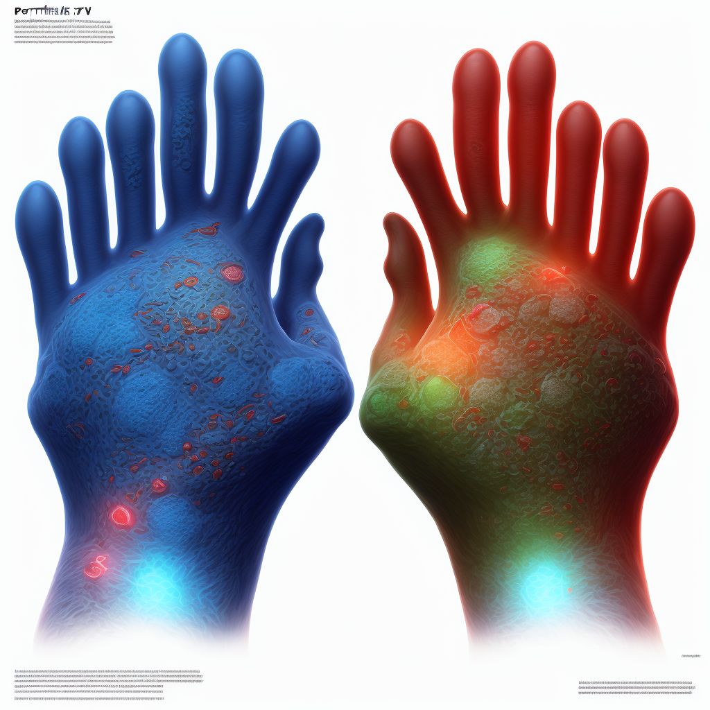 Periarthritis, right wrist digital illustration