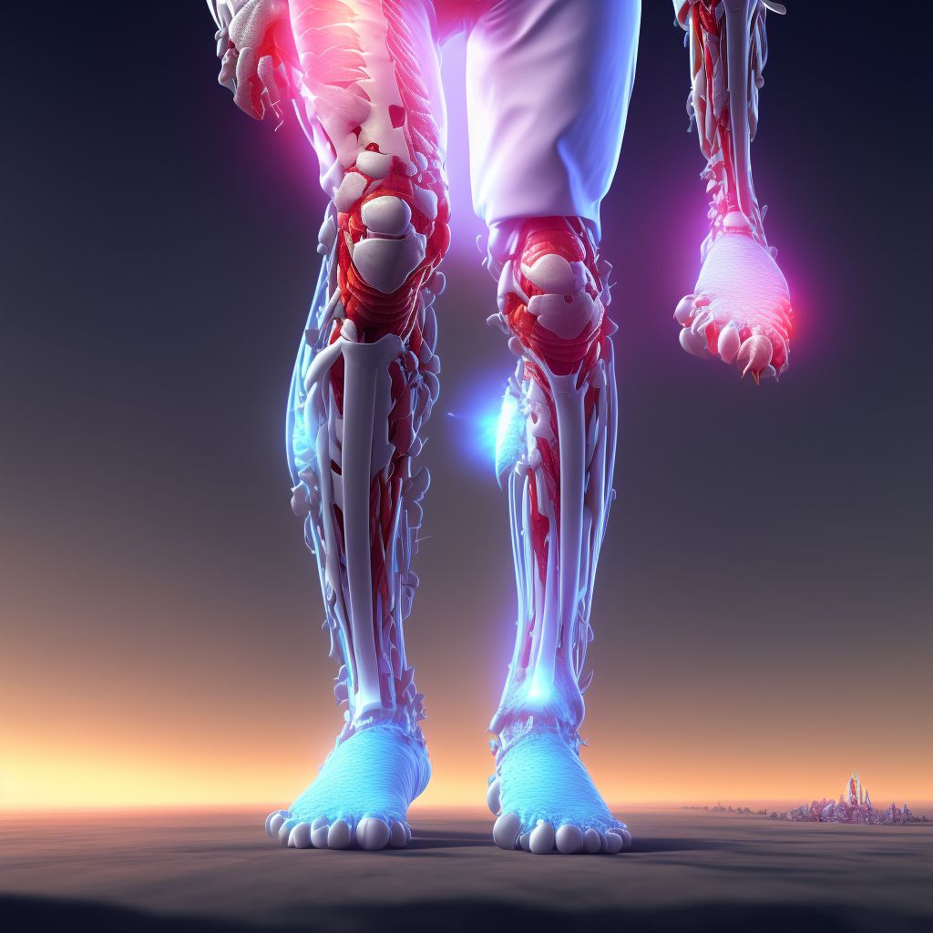 Pain in left lower leg digital illustration