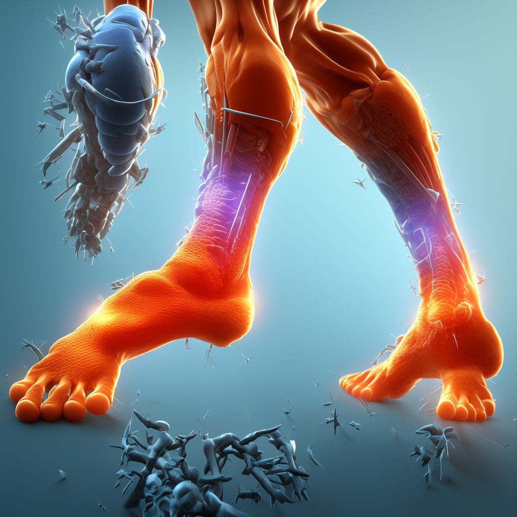 Pain in unspecified lower leg digital illustration