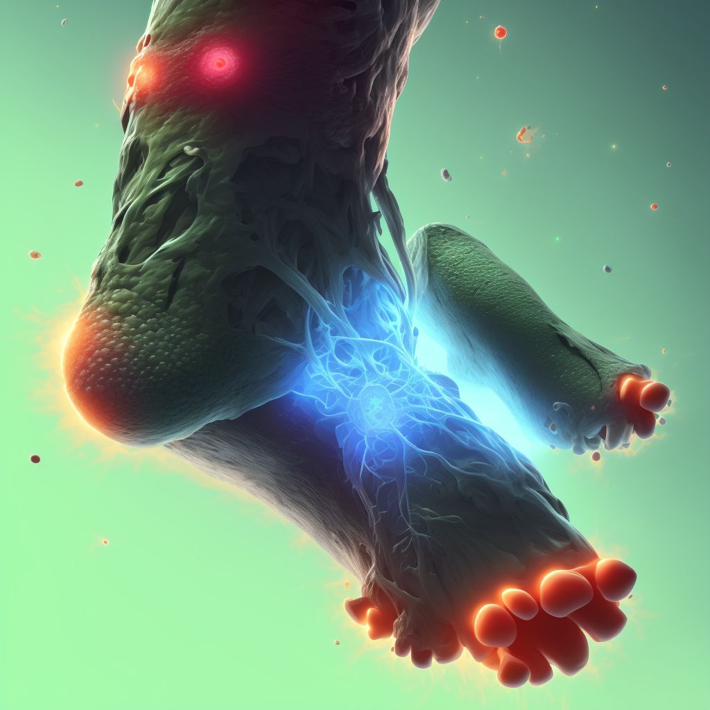 Pain in unspecified foot digital illustration