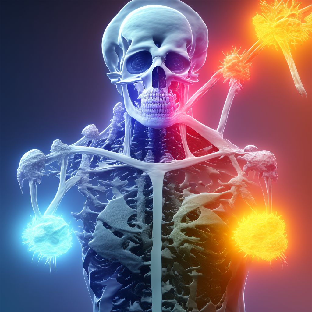 Age-related osteoporosis with current pathological fracture, unspecified site, subsequent encounter for fracture with routine healing digital illustration