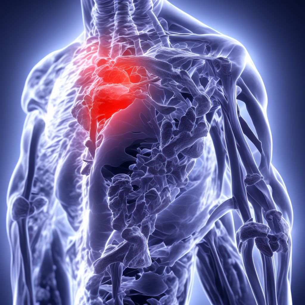 Age-related osteoporosis with current pathological fracture, right shoulder, initial encounter for fracture digital illustration