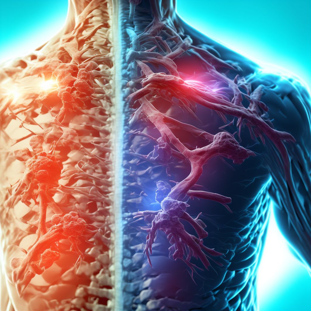 Age-related osteoporosis with current pathological fracture, right shoulder, subsequent encounter for fracture with nonunion digital illustration