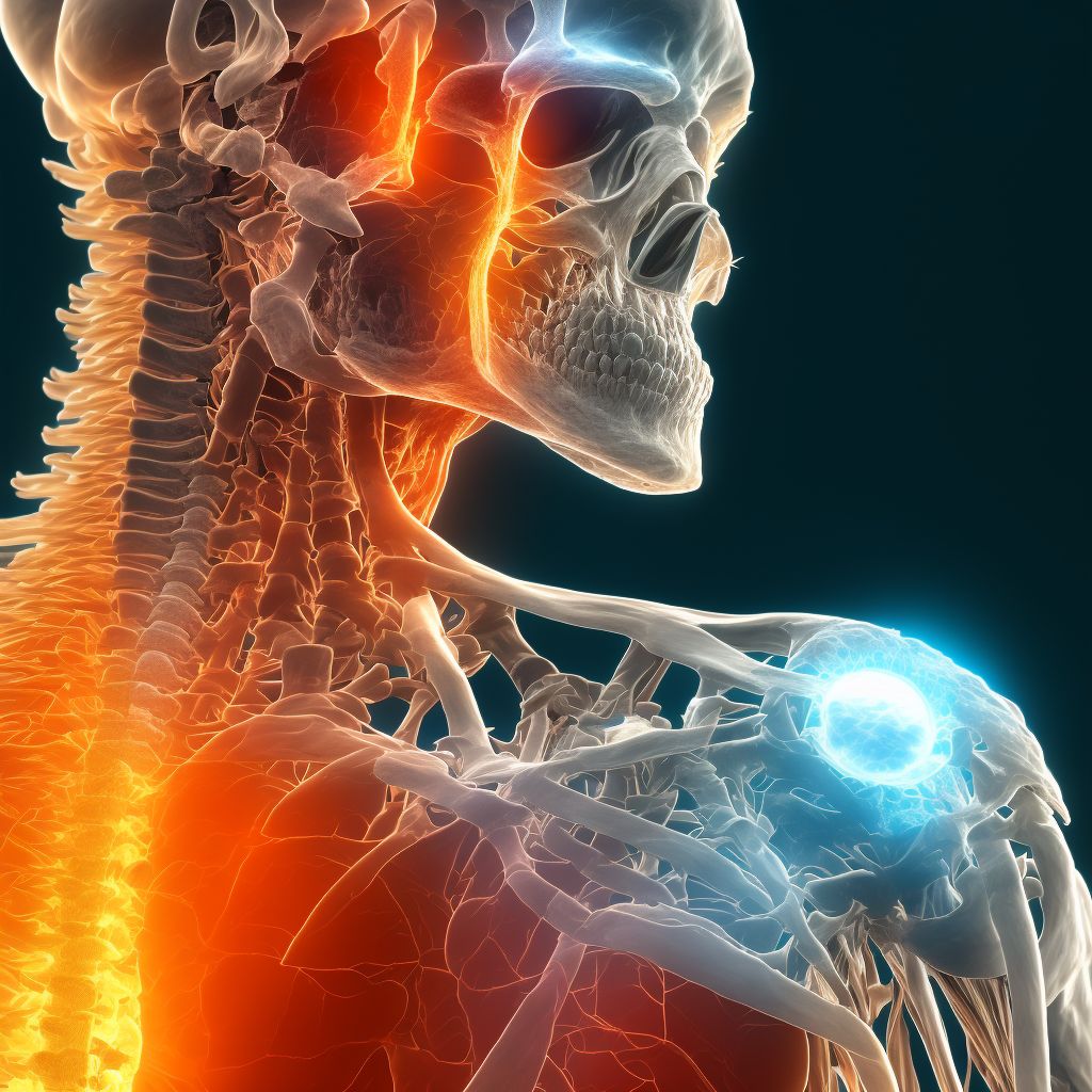 Age-related osteoporosis with current pathological fracture, right shoulder, subsequent encounter for fracture with malunion digital illustration