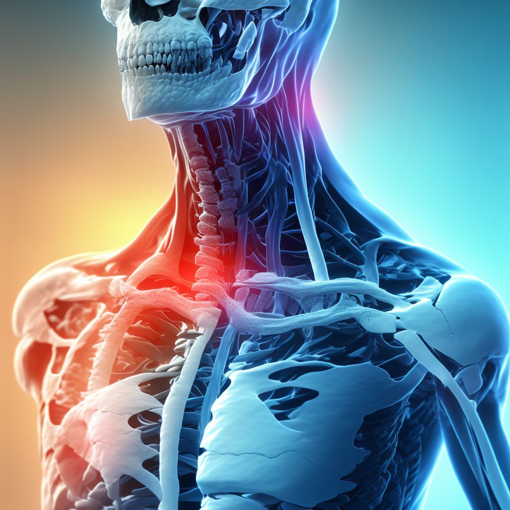 Age-related osteoporosis with current pathological fracture, right shoulder, sequela digital illustration