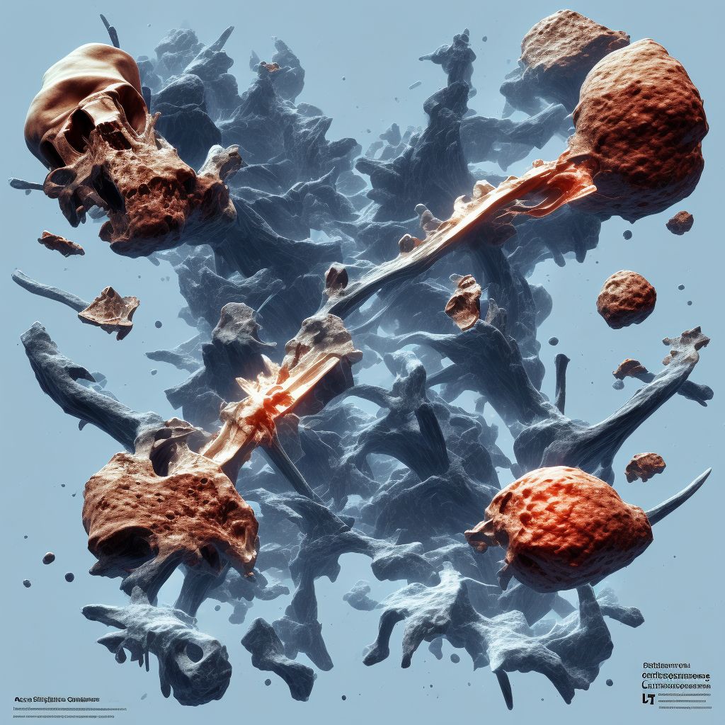 Age-related osteoporosis with current pathological fracture, left shoulder, subsequent encounter for fracture with nonunion digital illustration