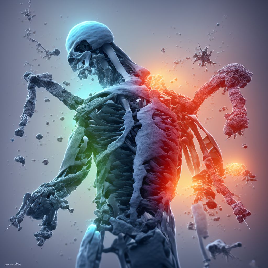 Age-related osteoporosis with current pathological fracture, unspecified shoulder, subsequent encounter for fracture with delayed healing digital illustration