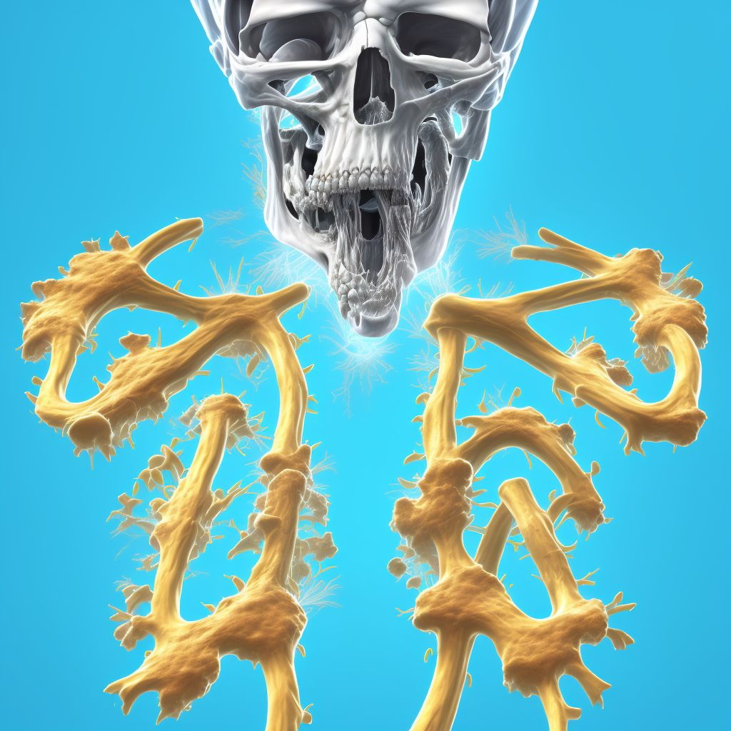 Age-related osteoporosis with current pathological fracture, right humerus, initial encounter for fracture digital illustration