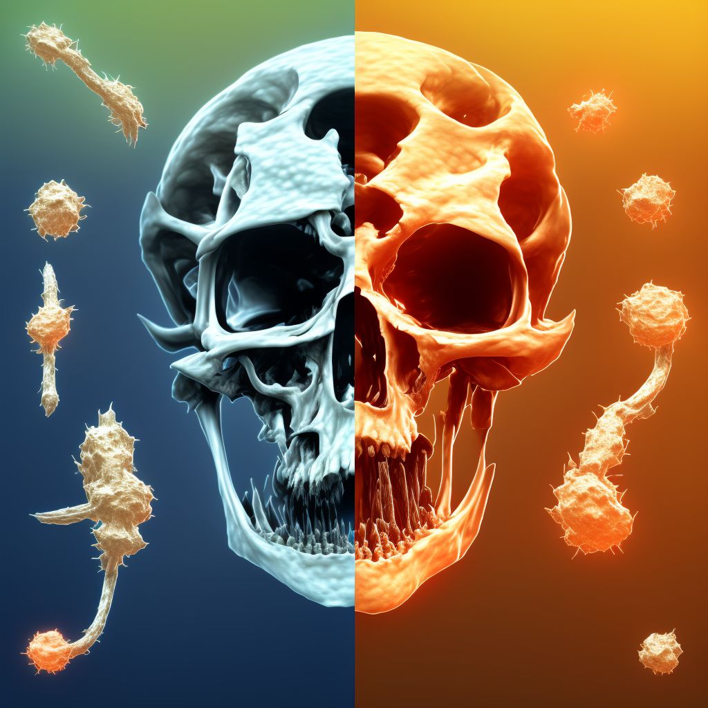 Age-related osteoporosis with current pathological fracture, right humerus, subsequent encounter for fracture with malunion digital illustration