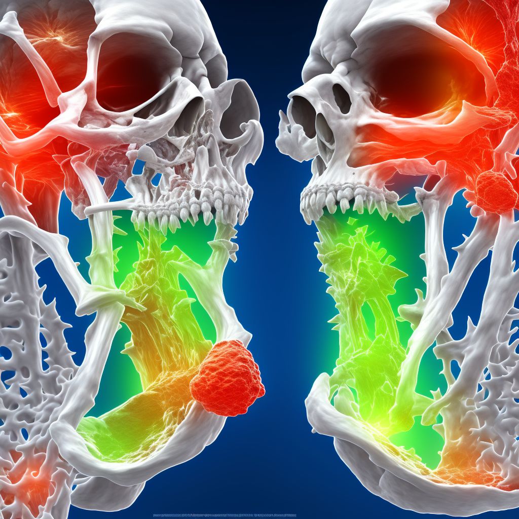 Age-related osteoporosis with current pathological fracture, right humerus, sequela digital illustration