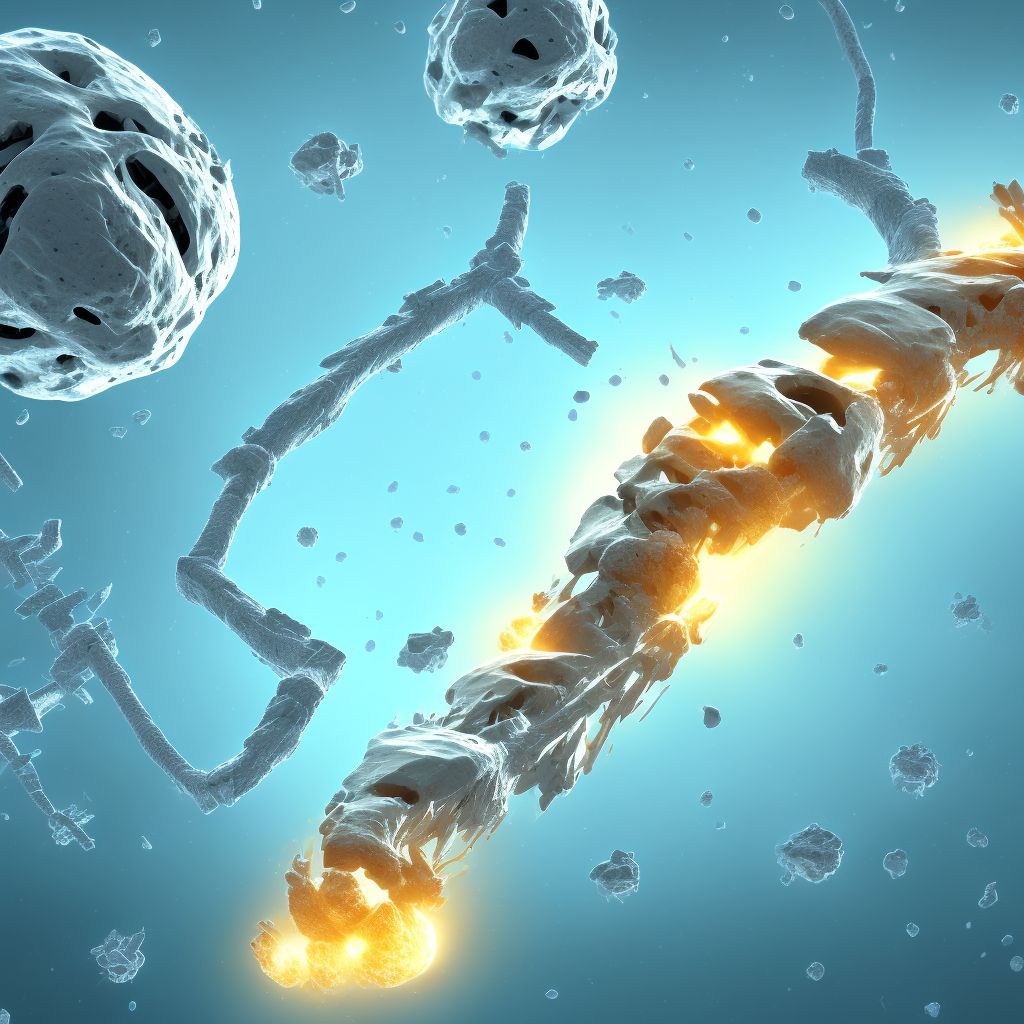 Age-related osteoporosis with current pathological fracture, left forearm, subsequent encounter for fracture with routine healing digital illustration