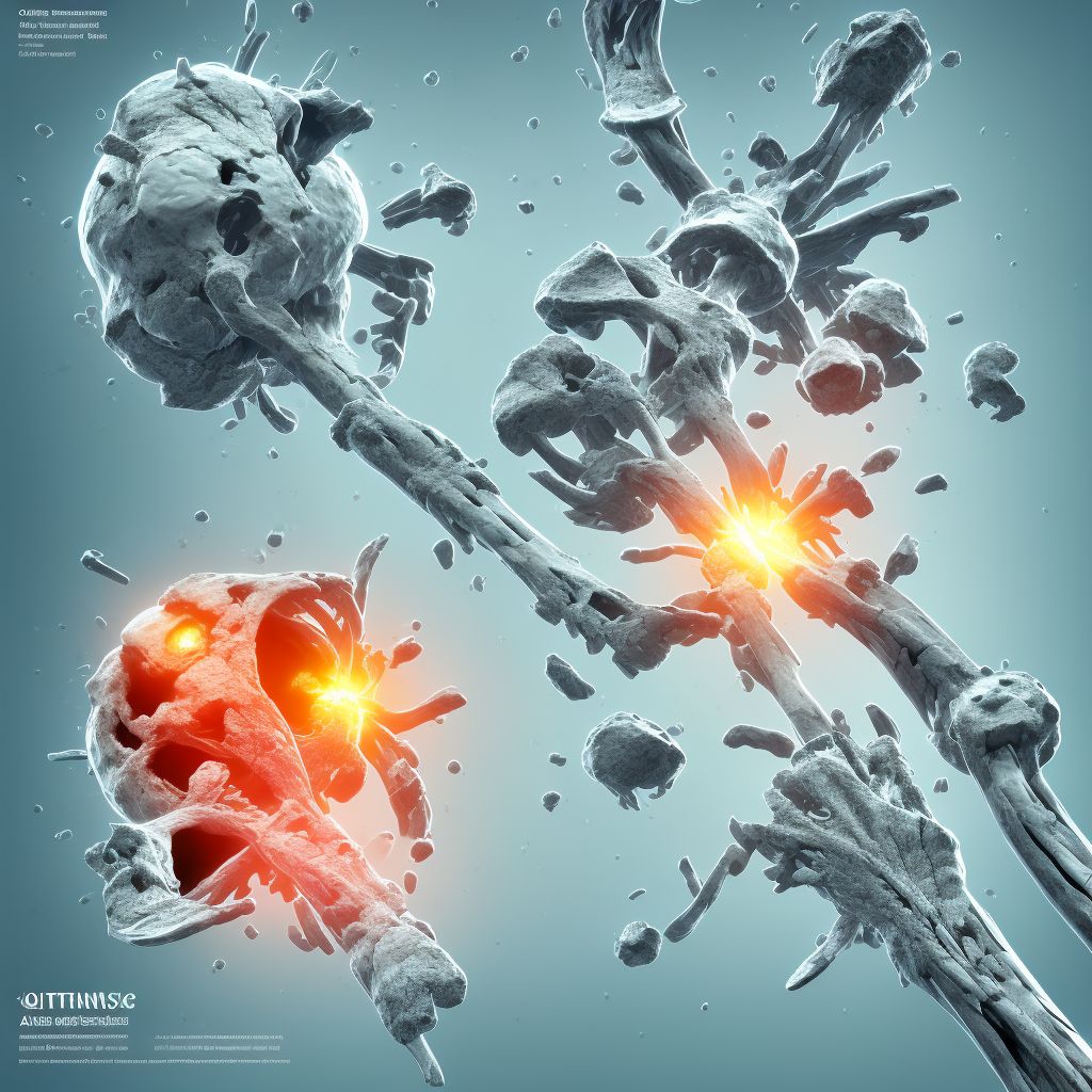 Age-related osteoporosis with current pathological fracture, unspecified forearm, subsequent encounter for fracture with malunion digital illustration