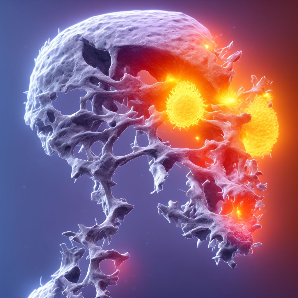 Age-related osteoporosis with current pathological fracture, unspecified hand, initial encounter for fracture digital illustration