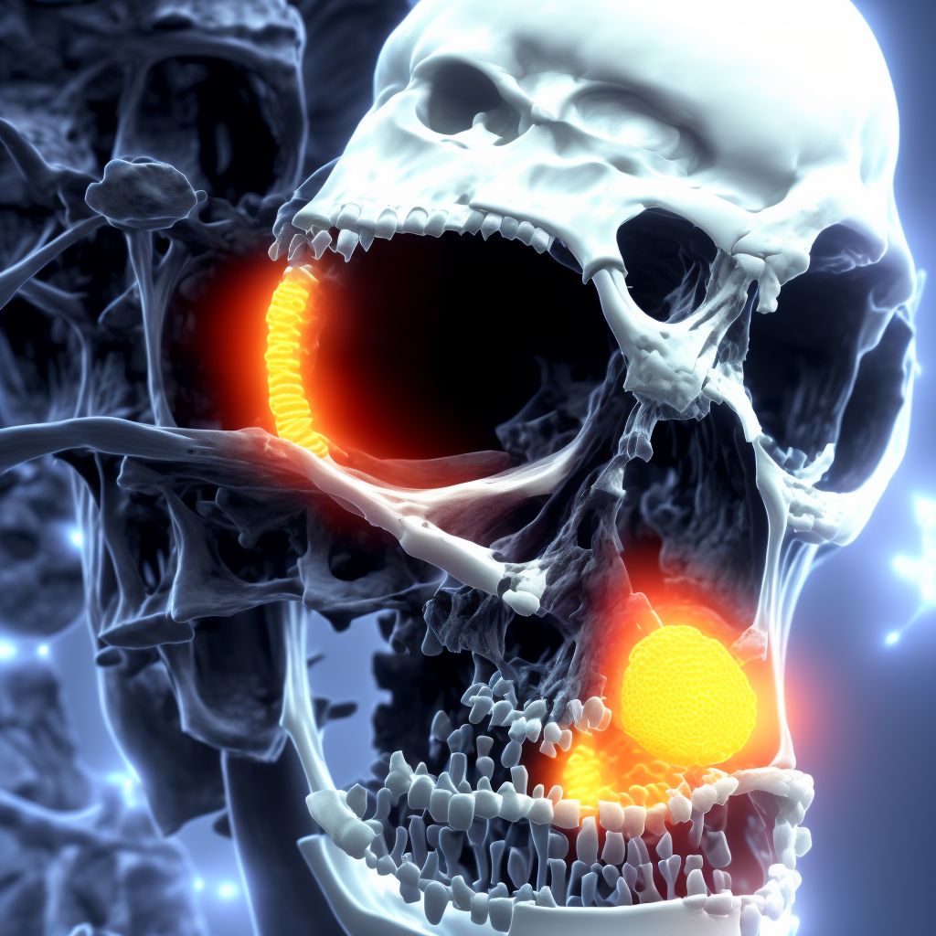 Age-related osteoporosis with current pathological fracture, left femur, initial encounter for fracture digital illustration