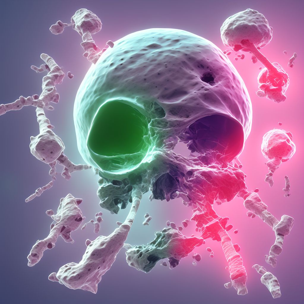 Age-related osteoporosis with current pathological fracture, left femur, subsequent encounter for fracture with nonunion digital illustration