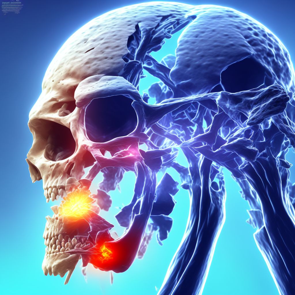 Age-related osteoporosis with current pathological fracture, right lower leg, subsequent encounter for fracture with delayed healing digital illustration