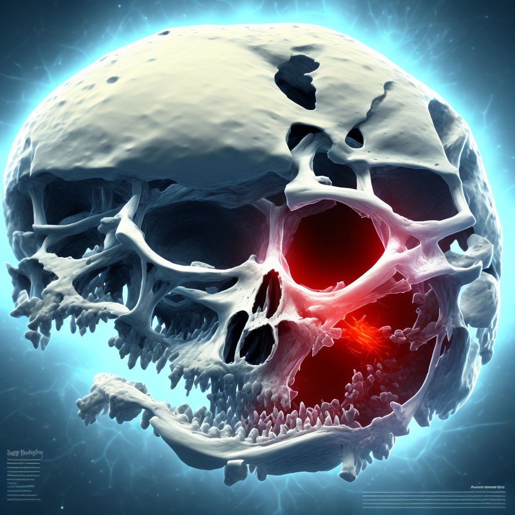 Age-related osteoporosis with current pathological fracture, right lower leg, subsequent encounter for fracture with malunion digital illustration