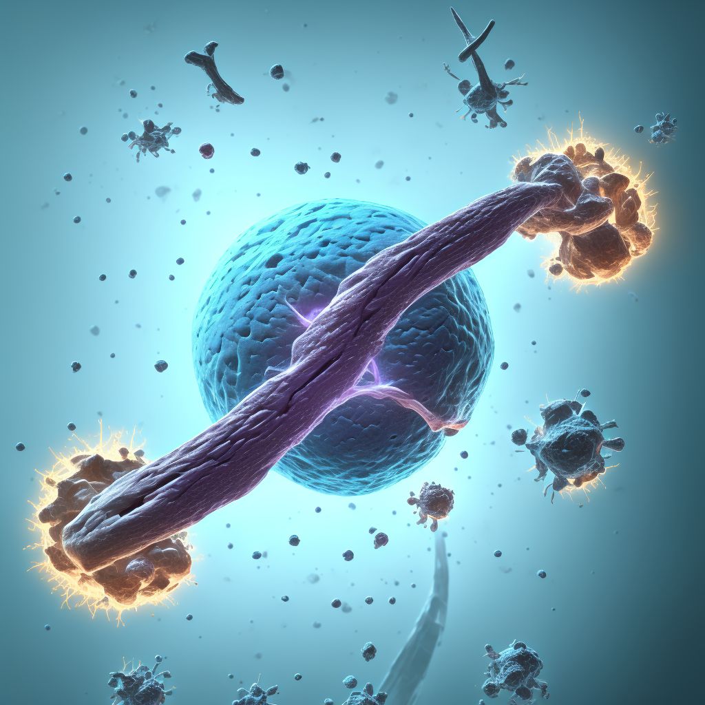 Age-related osteoporosis with current pathological fracture, right lower leg, sequela digital illustration