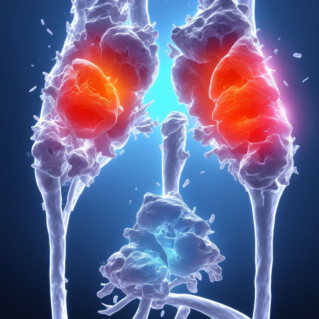 Age-related osteoporosis with current pathological fracture, left lower leg, subsequent encounter for fracture with malunion digital illustration