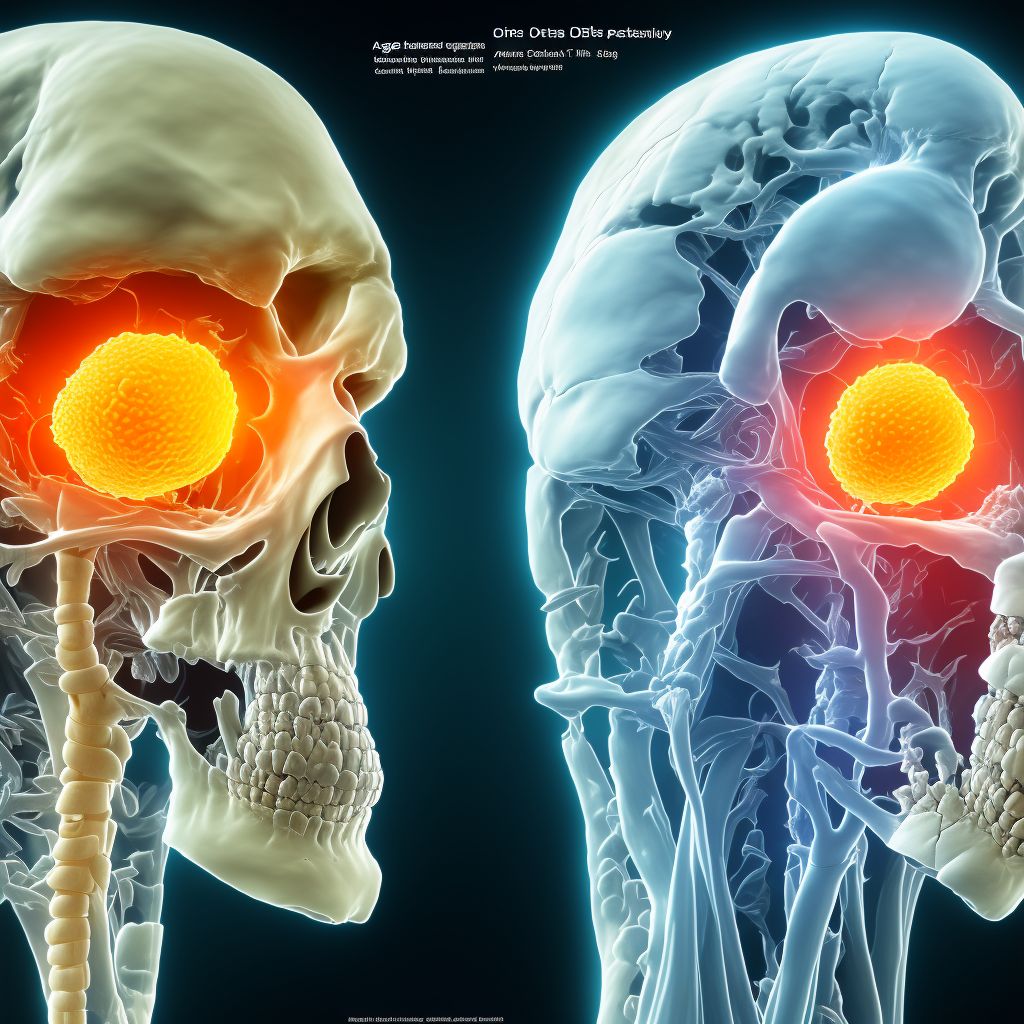 Age-related osteoporosis with current pathological fracture, left lower leg, sequela digital illustration