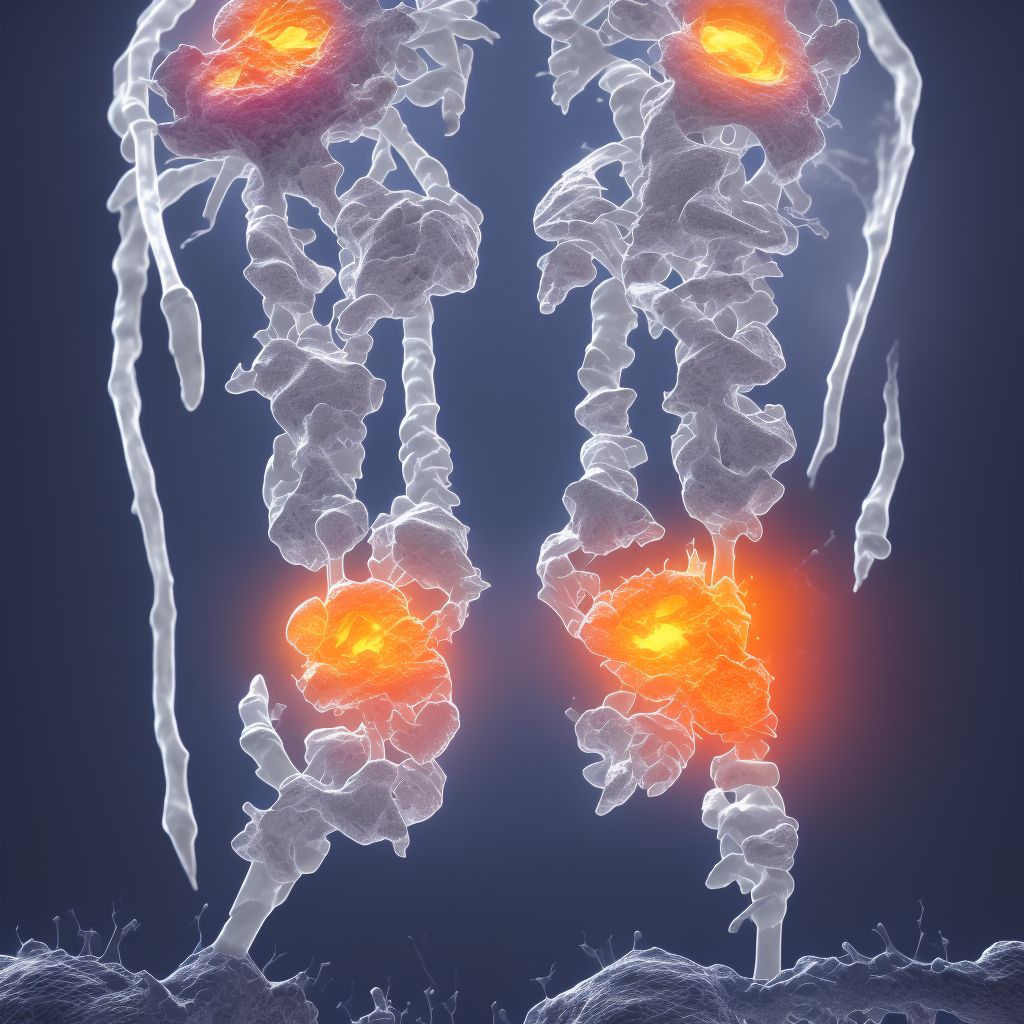 Age-related osteoporosis with current pathological fracture, unspecified lower leg, subsequent encounter for fracture with delayed healing digital illustration