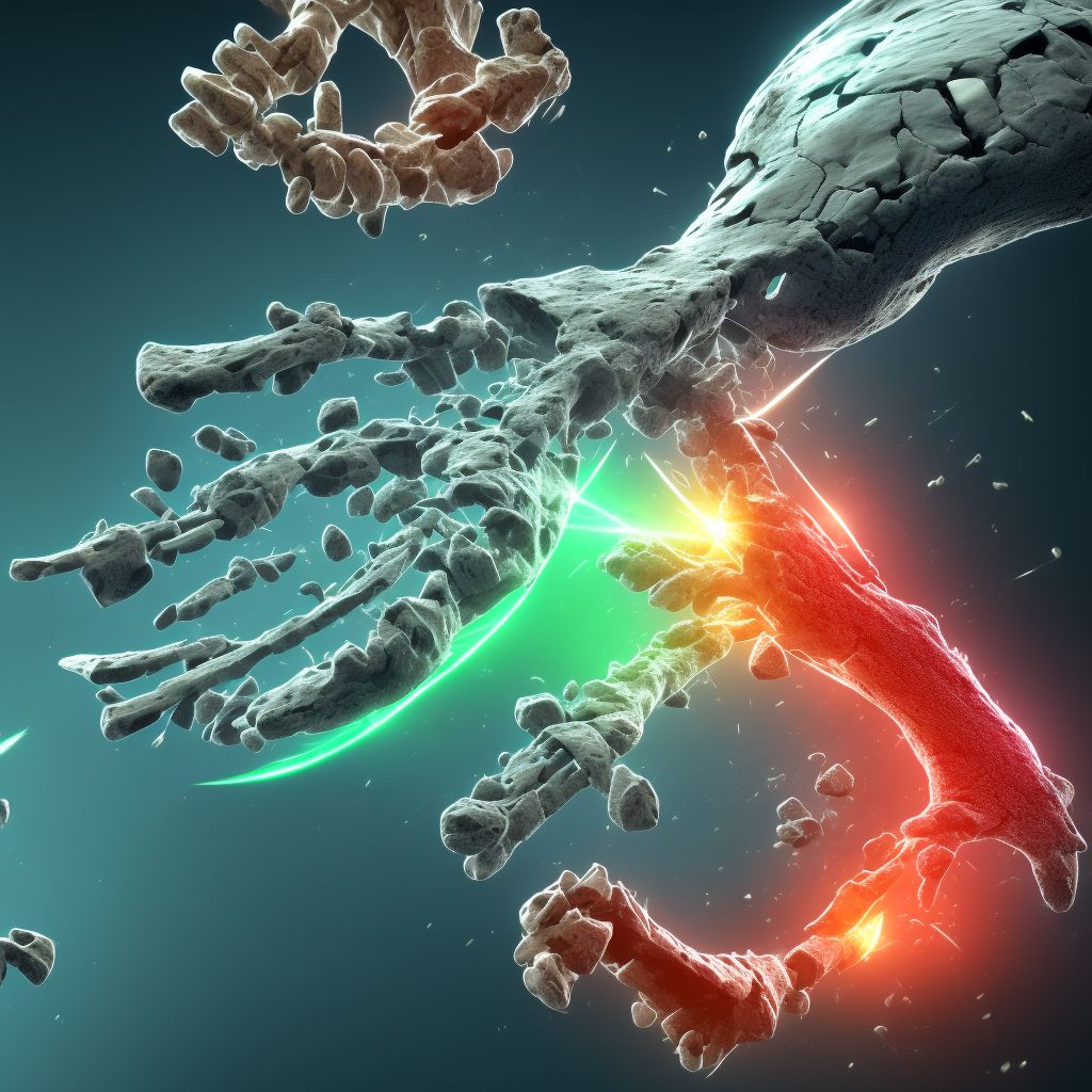 Age-related osteoporosis with current pathological fracture, right ankle and foot, subsequent encounter for fracture with delayed healing digital illustration