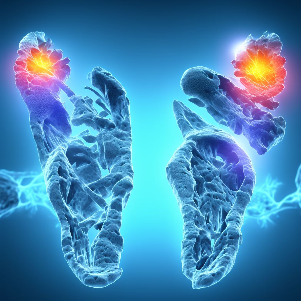 Age-related osteoporosis with current pathological fracture, right ankle and foot, subsequent encounter for fracture with malunion digital illustration