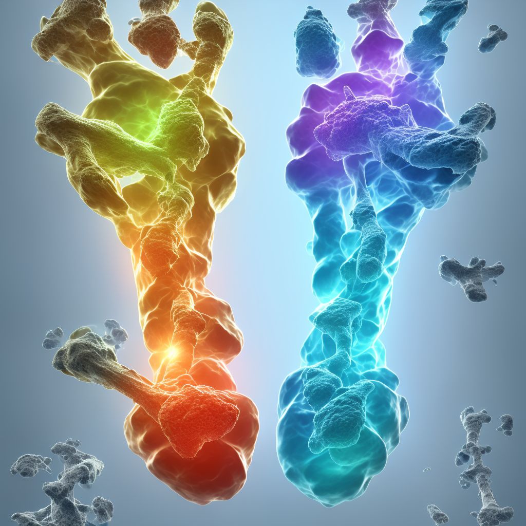 Age-related osteoporosis with current pathological fracture, left ankle and foot, subsequent encounter for fracture with nonunion digital illustration