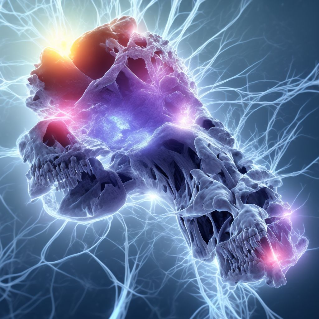 Age-related osteoporosis with current pathological fracture, left ankle and foot, sequela digital illustration