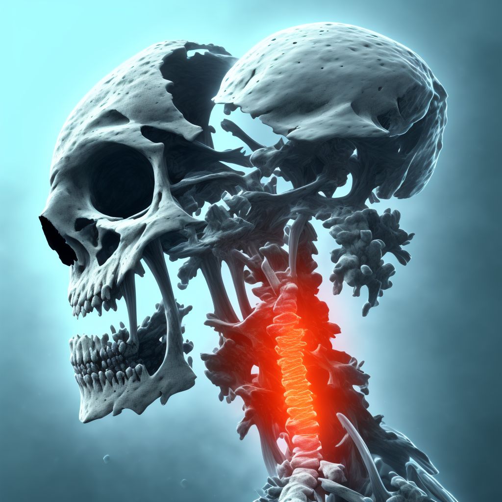 Age-related osteoporosis with current pathological fracture, vertebra(e), subsequent encounter for fracture with malunion digital illustration