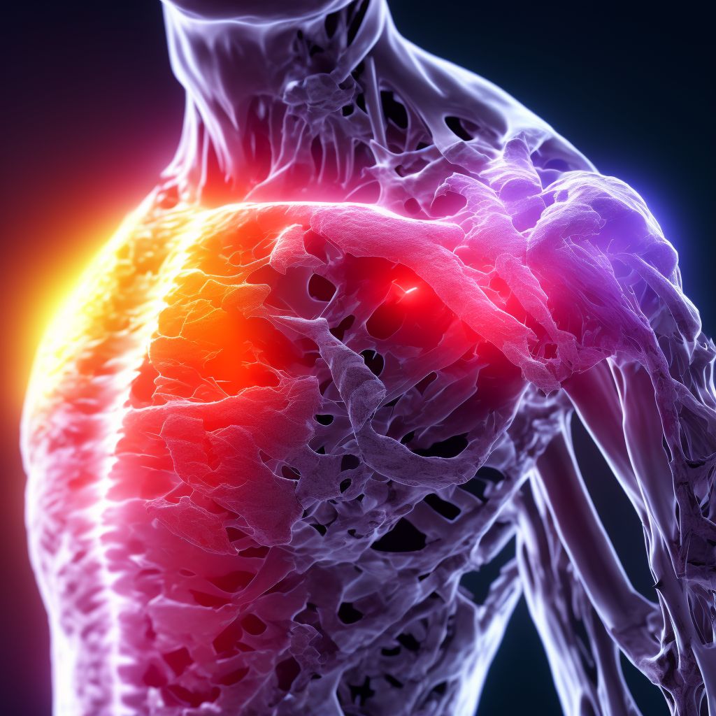 Other osteoporosis with current pathological fracture, right shoulder, initial encounter for fracture digital illustration