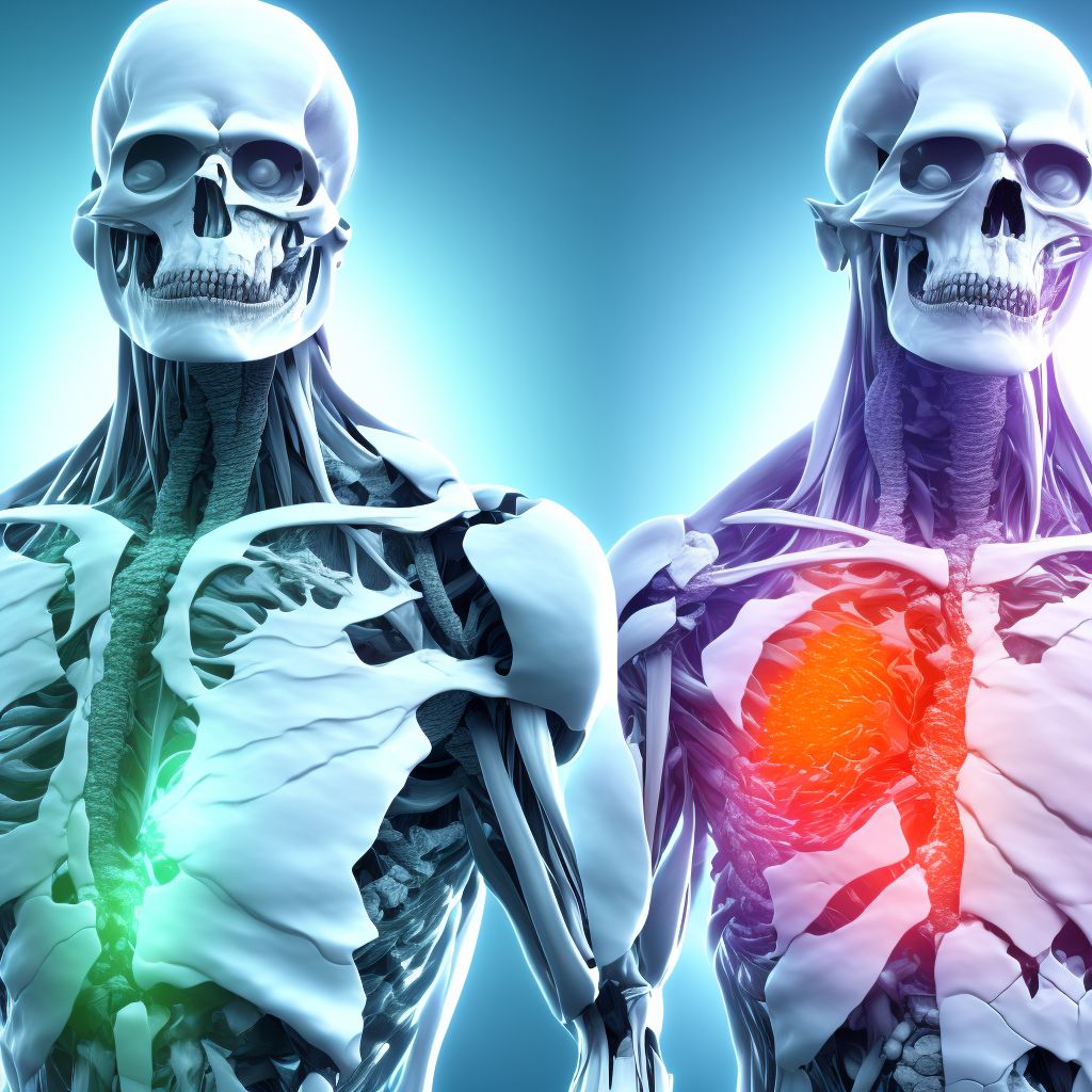 Other osteoporosis with current pathological fracture, right shoulder, subsequent encounter for fracture with routine healing digital illustration