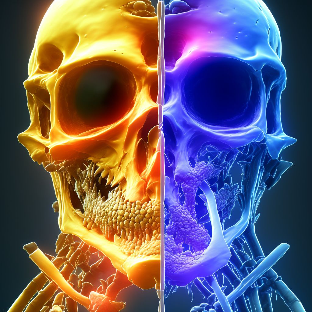 Other osteoporosis with current pathological fracture, left humerus, subsequent encounter for fracture with nonunion digital illustration