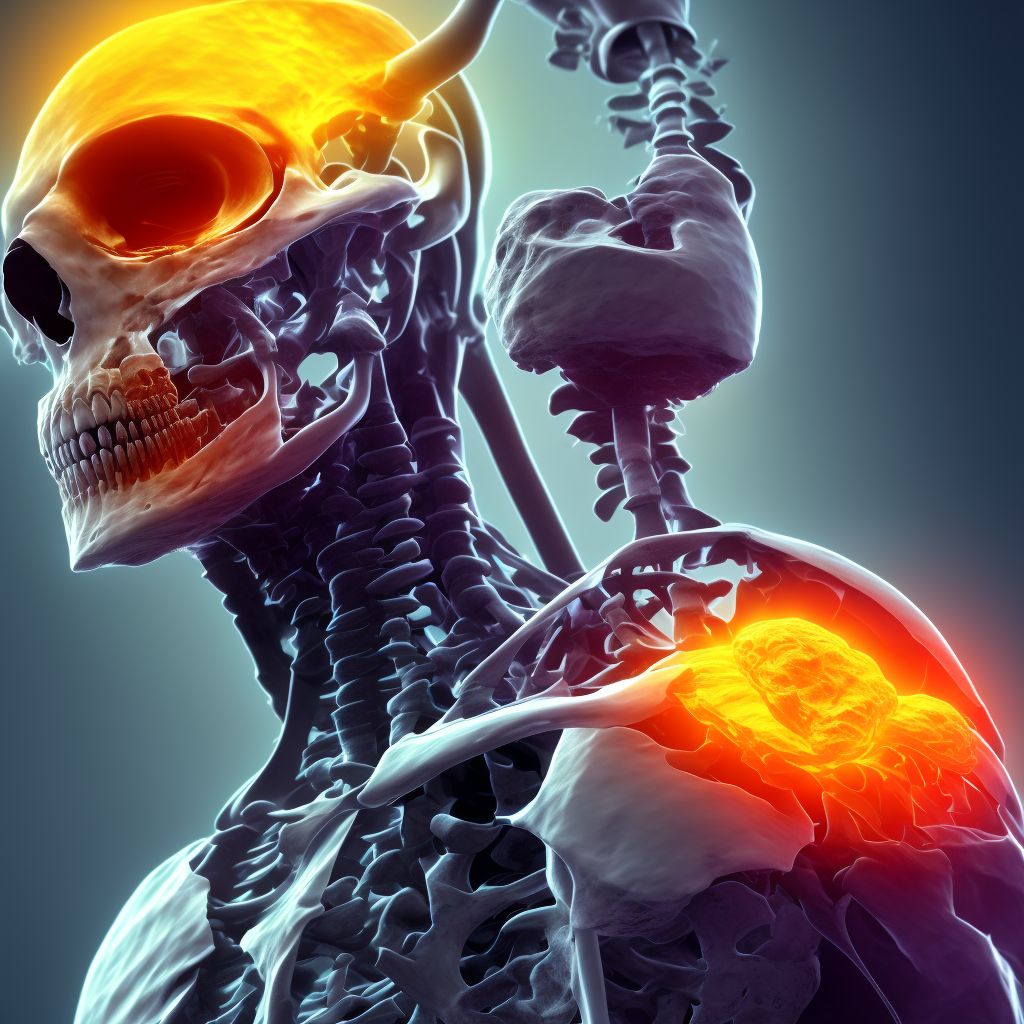 Other osteoporosis with current pathological fracture, left humerus, sequela digital illustration