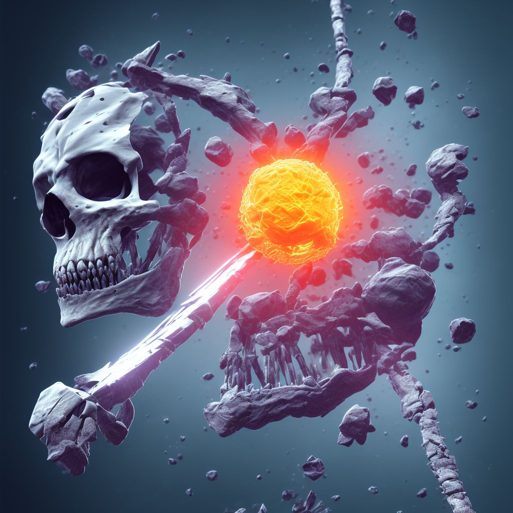 Other osteoporosis with current pathological fracture, left forearm, sequela digital illustration