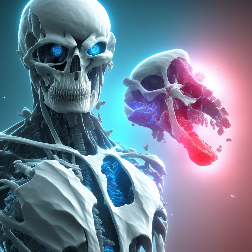 Other osteoporosis with current pathological fracture, left hand, sequela digital illustration