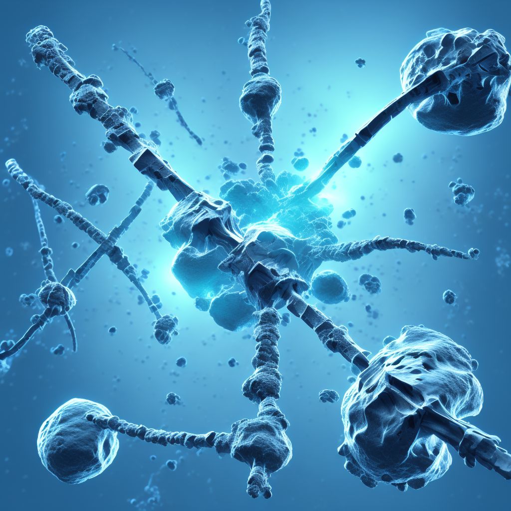 Other osteoporosis with current pathological fracture, right femur, initial encounter for fracture digital illustration