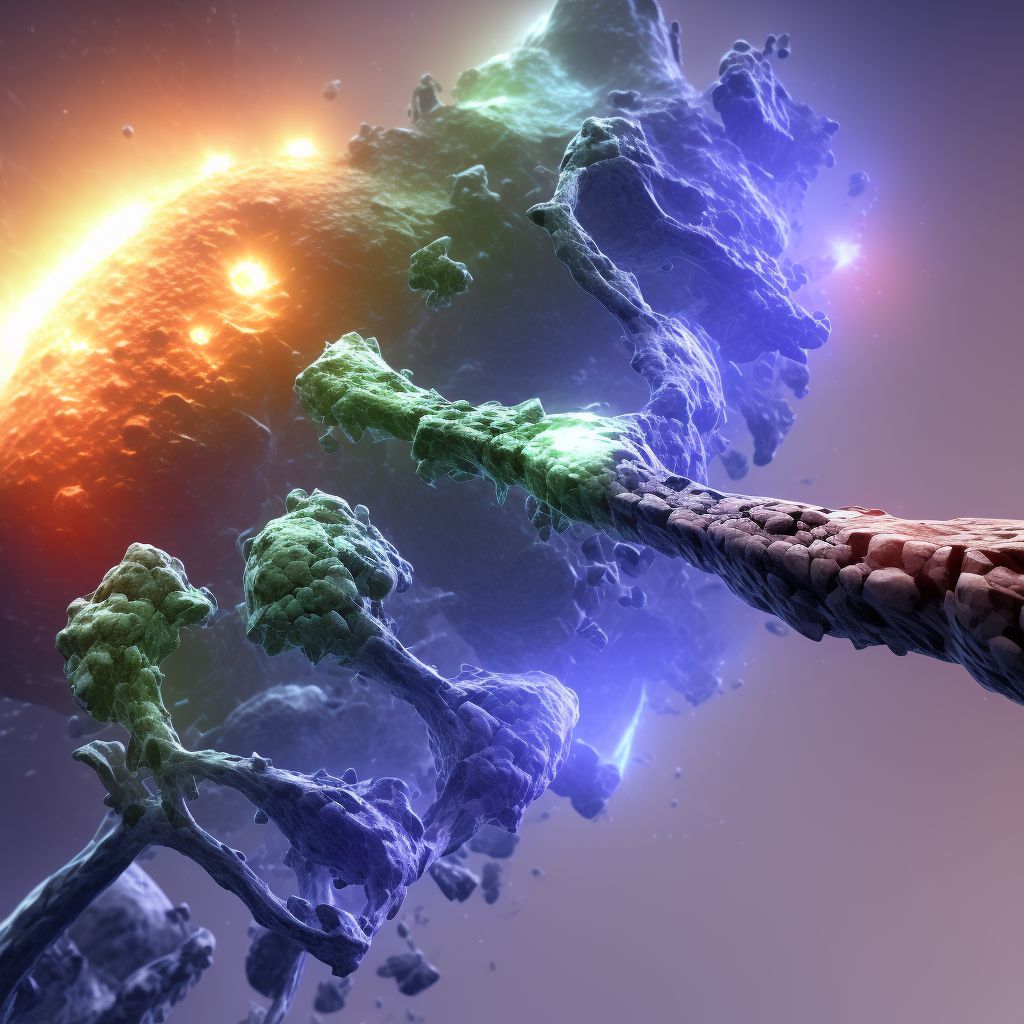 Other osteoporosis with current pathological fracture, left femur, initial encounter for fracture digital illustration