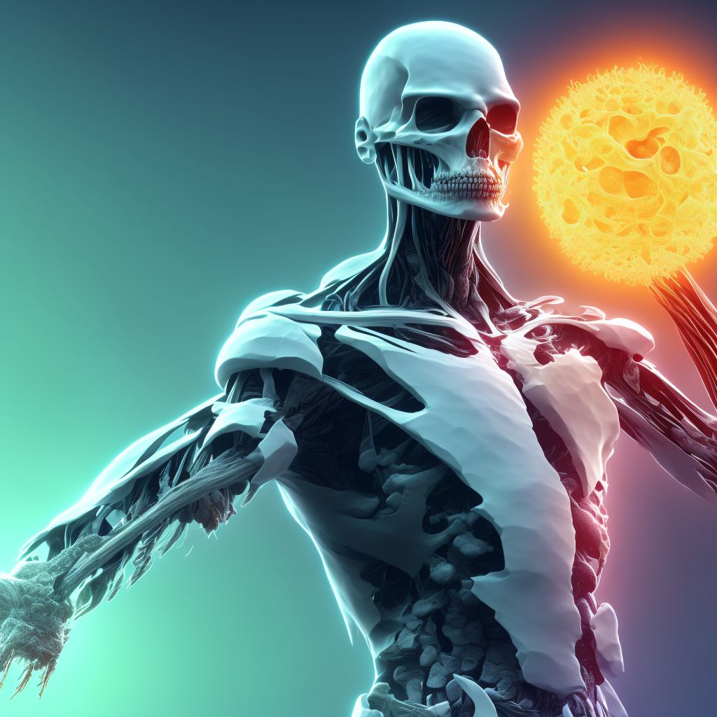 Other osteoporosis with current pathological fracture, right lower leg, subsequent encounter for fracture with routine healing digital illustration