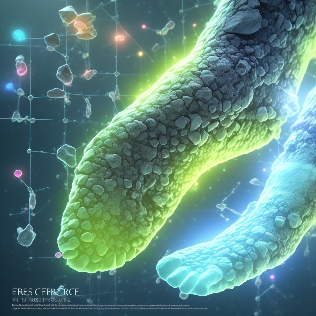 Stress fracture, left toe(s), subsequent encounter for fracture with routine healing digital illustration