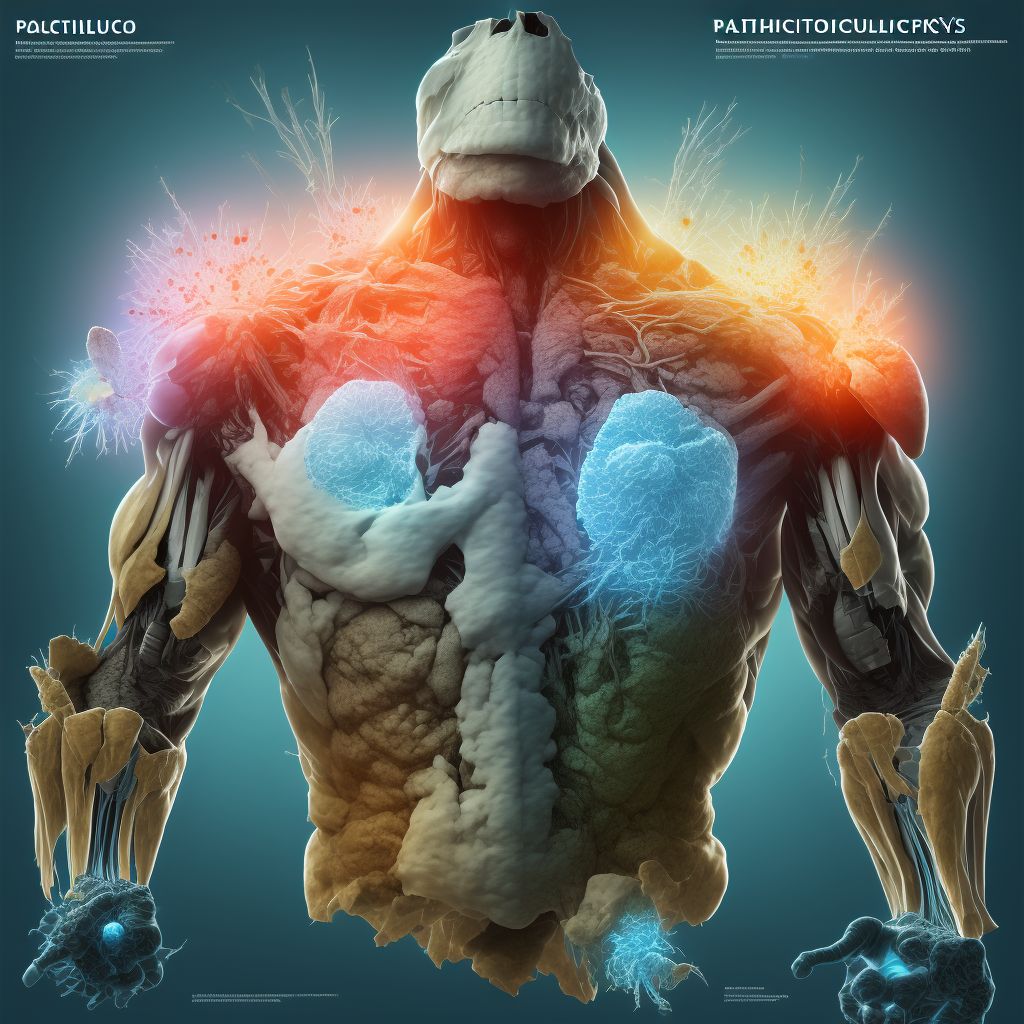 Pathological fracture, unspecified shoulder, subsequent encounter for fracture with delayed healing digital illustration